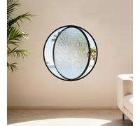 Basement Rotating Glass Windows, Tempered Glass Window, Adjustable Ventilation Replacement Windows, 360 Degree Rotating Casement Window, for Bathroom, Basement and Utility Rooms(Black 2,65cm)