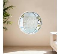 Basement Rotating Glass Windows, Tempered Glass Window, Adjustable Ventilation Replacement Windows, 360 Degree Rotating Casement Window, for Bathroom, Basement and Utility Rooms(White 1,90cm)