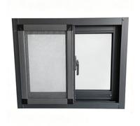 Basement Sliding Window with Removable Insulated Tempered Glass and Mesh Screen for Basement Bathroom Home RV Garage(Grey,W40cmxH80cm)