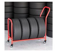 Basement Tire Display Stand for Trucks, Free Standing Tire Shelf Rack for Winter Snow Tires Semi Tires Old Rims, Rolling Cart Holder for Garage Trade Show Carport
