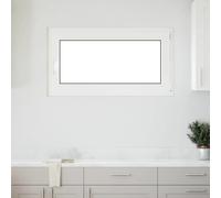 Basement Window 110x60 cm White PVC-frame & Glass Tilt-Turn Right 60mm 5-Chamber