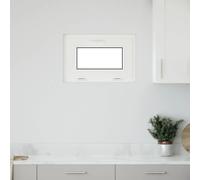 Basement Window 60 x 40 cm White PVC Frame Clear Glass Tilt-Turn Modern Durable