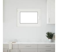 Basement Window 80x50cm White PVC & Glass Tilt-Turn Right 60mm 5-Chamber Thermal
