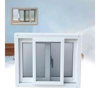 Basement Window - Aluminum Alloy Frame, Home Bathroom Replacement Windows - Large Lockable Shed Transom Sliding Window with Tempered Glass and Screen(81x51cm)