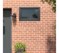 Basement Window Anthracite 90x50 cm PVC & Glass Tilt-Turn Right Thermal Insulate