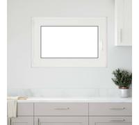 Basement Window PVC & Glass Tilt&Turn Left White 60x100 cm Double Glaze U-Shape