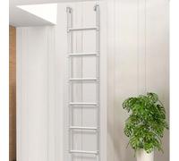 Basement Window Well Egress Ladder Wall Mounted Wrought Iron Attic Step Ladder Metal Folding Ladder for Home Library Roof Access Balcony RV Use