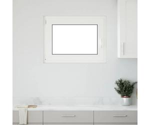Basement Window White 80x60 cm PVC Tilt-Turn Right Thermal Insulated 60mm Vent.
