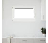 Basement Window White PVC 100x50 cm Tilt-Turn Right 60mm 5-Chambered Insulated.