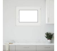Basement Window White PVC 80x50cm Tilt-Turn Right 60mm 5-Chamber Insulated Vent