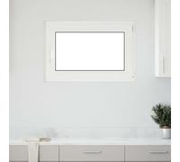 Basement Window White PVC & Glass 90x60 cm Tilt-Turn Right Triple Glazed 60mmUCo