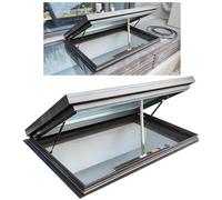 Basement Window with Hinged Opening Roof Window, Aluminum Alloy Frame Skylights, Windows with Tempered Glass, Insulated and Waterproof, for Home/Sun Room/Attic/Basement Daylighting(L55xW80cm)