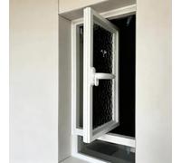 Basement Window with Tempered Glass, 360° Rotating Ventilation Windows for Bathroom, Home Replacement Window Screen Flush Mount, Customizable Size(White,22x22in/55x55cm)