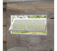 Basement Window with Tempered Glass,Bathroom Adjustable Ventilation,360° Rotating,Home Replacement Aluminum Casement for Sheds,Customizable Size