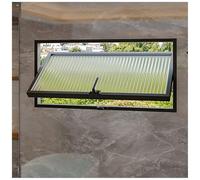 Basement WindowRectangular Aluminum Alloy Tempered Glass Center Axis Rotation Opens Outward Ideal for Bedrooms & BathroomsSize: W 35.4" x H 11.8"Black