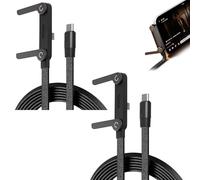 Basemo Invisible Holder Charger Cable - 2-in-1 240w Fast Charging Cord with Built-In Folding Phone Stand for Gaming, Office, Car, Travel Compatible with iPhone 15-17/Smartphones/Tablets(U-c*2)
