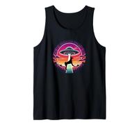Basenji Dog Dad Mom - Alien Flying Saucer Abduction Tank Top