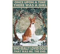 Basenji Dog Metal Tin Signs Once Upon A Time There was A Girl Who Really Loved Dogs .That was Me The End. Print Poster Garage Bar Club Kitchen Home Wall Decoration Gift 8"x12"