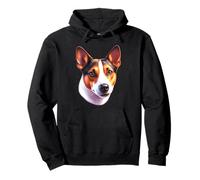Basenji Dog Portrait Pullover Hoodie