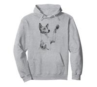 Basenji Dog Raising Paw Design Pullover Hoodie