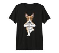 Basenji Yoga Dog Puppy Funny Dogs Tree Pose Asana Premium T-Shirt