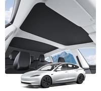 BASENOR 2025 2024 Tesla Model 3 Sunshade Roof, [Nano Ice-Crystal Coatings] Heat Insulation Glass Roof Shade, Top Window Retractable Sun Protection, Sunroof Blocking Cover for Model 3 Highland Black