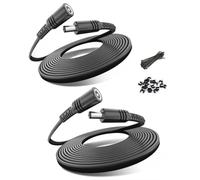 Basesailor 12V DC Extension Cable 6M/2Pack,5.5mm x 2.1mm 5521 Power Supply Adapter Long Flat Extender Cord,Female to Male Wire for Outdoor CCTV Security Camera,IP Network Camera,DVRs,20FT,5V 9Volt