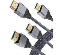 BASESAILOR 8K 60Hz HDMI Cable 1M/2Pack,48Gbps 7680P Ultra High Speed HDMI 2.1 Cord for Apple TV,Roku,Samsung QLED,Sony Playstation PS5,Xbox Series X/S,eARC HDR HDCP 2.2 2.3,2.0 4K 120Hz