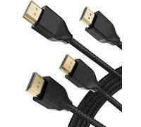 BASESAILOR 8K 60Hz HDMI Cable 2M/2Pack,48Gbps 7680P Ultra High Speed HDMI 2.1 Cord for Apple TV,Roku,Samsung QLED,2.0,Sony Playstation,PS5,Xbox Series X/S,eARC HDR HDCP 2.2 2.3,4K 120Hz 144Hz