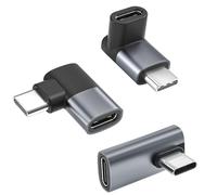 BASESAILOR 90 Degree USB C Adapter 3Pack,40Gbps Right Angle USBC Extender | PD 100W Type C Male to Female Connector,USB4 Thunderbolt 4 3 Extension Converter for MacBook,Steam,Switch,iPhone Duo 18 Pro
