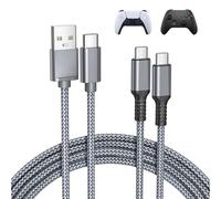 BASESAILOR Charger Cord for PS5/PS5 Pro Controller,Xbox Series X/S 2M 2Pack | USB A to Type C Charging Cable Replacement for Elite Series 2 Controller,Nintendo Switch 2/OLED,PlayStation 5 DualSense