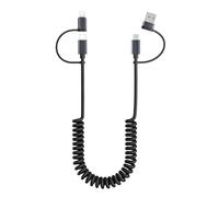 BASESAILOR Coiled USB C Cable for iPhone 16 15 Pro Max 1.8M,60W 4 in 1 Multi Type C Car Charger Fast Charging Cord with USB A and Lightning Adapter for Android Auto,Apple XR 8 7,S22 S21 S20,iPad Mini