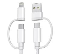 BASESAILOR for iPhone 17 16 Pro Max Charger Cable,4-in-1 USB C Cable 2M,60W Fast Multi Charging Cord Lead with USB-A/Lightning Adapter for Apple 15 14 13 Plus,Carplay,Airpods 4 3,iPad Air Mini 7 6