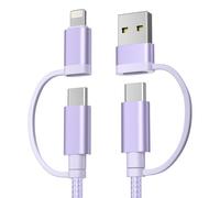 BASESAILOR for MacBook Pro 4 in 1 USB C Cable 3.3ft,60W Fast Charging Multi Charger Cord with USBA Adapter/iOS/TypeC for MacBook 2024 2023 2022 Air M4 M3 M2,Samsung A55,Z Flip Fold,iPhone 16 15 Max
