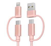 BASESAILOR MacBook Pro 4-in-1 USB C Charger Cable 1M,60W Fast Multi Charging Cord Lead with USB-A/Lightning Adapter for MacBook 2024 2023 2022 Air M3 M2 M1,A15 A14 A13 A12 A33 A55 A54,Z Flip Fold 4 5