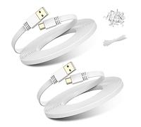 BASESAILOR Micro USB Power Cable 3M/2Pack,Flat Micro USB Charging Power Cord,Charger for Wyze Cam V3,Pan V4,Nest Yi,Blink Mini XT XT2 Outdoor/Indoor 3rd Gen,Zmodo,Furbo Dog,Netvue,Xbox One Controller