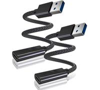 BASESAILOR USB 3.0 to USB C Adapter 0.2M/2Pack,USBC Female to A Male Cable,5Gbps 3.1 Type C Charger Connector for Apple iPhone 17 Air 16 16e 15 Pro Max,iPad Mini,Samsung Galaxy S25 S24 S23,Z Fold Flip