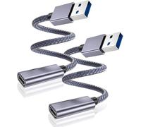 BASESAILOR USB 3.0 to USB C Adapter 0.2M/2Pack,USBC Female to A Male Cable,5Gbps 3.1 Type C Charger Connector for New Apple iPhone 17 Air 16 15 Pro Max,iPad Mini,Samsung Galaxy S25 S24 S23,Z Fold Flip