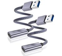 BASESAILOR USB 3.0 to USB C Adapter 1M/2Pack,USBC Female to A Male Cable Lead,5Gbps 3.1 Type C Charger Connector for Apple iPhone 17 16 16e 15 Pro Max,iPad Air Mini,Samsung Galaxy S25 S24,Z Fold Flip