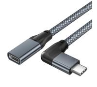 BASESAILOR USB C Extension Cable Right Angle 2M USB C 3.1 3.2 Gen2 10Gbps | USB-C Male Female Extender,Type C Extension Cable for iPhone Duo 18 17 16 15,M3 MacBook Pro,MagSafe Charger,Samsung S26 Ultra