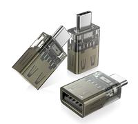 BASESAILOR USB C to USB Adapter 3Pack,Transparent USBC Male to USB 3.0 Female Adaptor,Type C Thunderbolt 3 4 OTG Converter for Apple MacBook Pro Air,iPad 11,Mac,iPhone 16 16e 15,Samsung S25,S24,Laptop