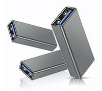 BASESAILOR USB 3.0 Adapter (3-Pack), Type A Female to Male 3.0 Cable Coupler for Connecting Two USB Ends, Extension Connector (Gray)