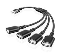 BASESAILOR USB Splitter 1 In 4 Out 1M,USB A 2.0 Male to Four Female Adapter