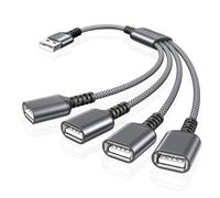 BASESAILOR USB Splitter 1 In 4 Out 1M,USB A 2.0 Male to Four Female Adapter