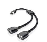 BASESAILOR USB Splitter 2 Port 1M,USB Y Cable,USBA Male to Double Female Extension Cord Adapter,1 In 2 Out Dual Extender Hub,Data Power Charger Split Converter For Car,Xbox One,PS4,PS5,Laptop