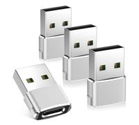 BASESAILOR USB to USB C Adapter 4Pack,Type C Female to USB A Male Charger Connector for Apple iPhone 16 Pro Max Plus 11 12 13 14 15,iPad 8th 9th 10th Air 4th 5 5th Mini Gen,Samsung Galaxy A14 A34 A54