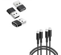 BASESAILOR USB to USB C Adapter Bundle with USB C to USBC Cable 100W for Apple AirPods Pro 3 2025,Air Pods Max 2024