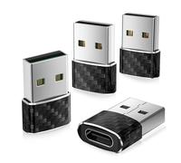 BASESAILOR USB to USB C Car Adapter 4Pack,Type C Female to USBA Male CarPlay Converter,USBC Charger Plug for Samsung S26 S25 A56,iPhone 17 17e 16 15 Pro Max,Airpods Pro 3,Not for iPad/Magsafe/HomePod
