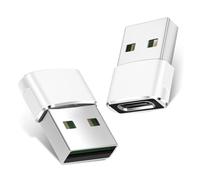 BASESAILOR USB to USBC Adapter for Apple iPhone 16 16e 15 Pro Max 2Pack,USB C Female to USBA Male Car Charger Converter for iWatch 10 9,iPhone 14 13 12 Plus,iPad Air Mini,AirPods,Samsung Galaxy S25,17