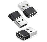BASESAILOR USB to USB C Adapter for iPhone 16 16e 15 Car Charger Adapter 3 Pack,Type C Female to USB A Male Cable Converter for Apple Watch 10 9,iPhone 14 13 12 Pro Max Plus,AirPods,Samsung Galaxy S25